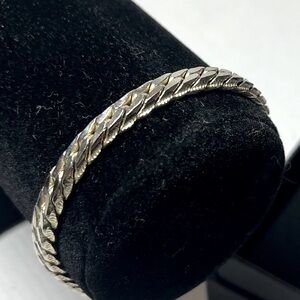 Vintage Silver-tone Braided bracelet. Heavy. Substantial. Strong clasp.